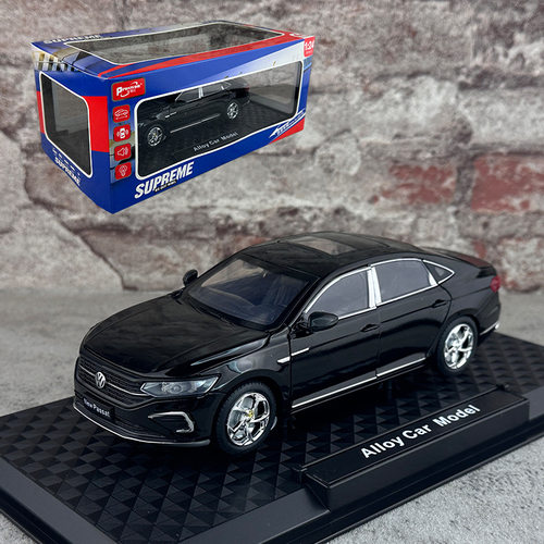 新款1/24宝思仑2023款大众帕萨特合金汽车模型声光玩具支架装底座