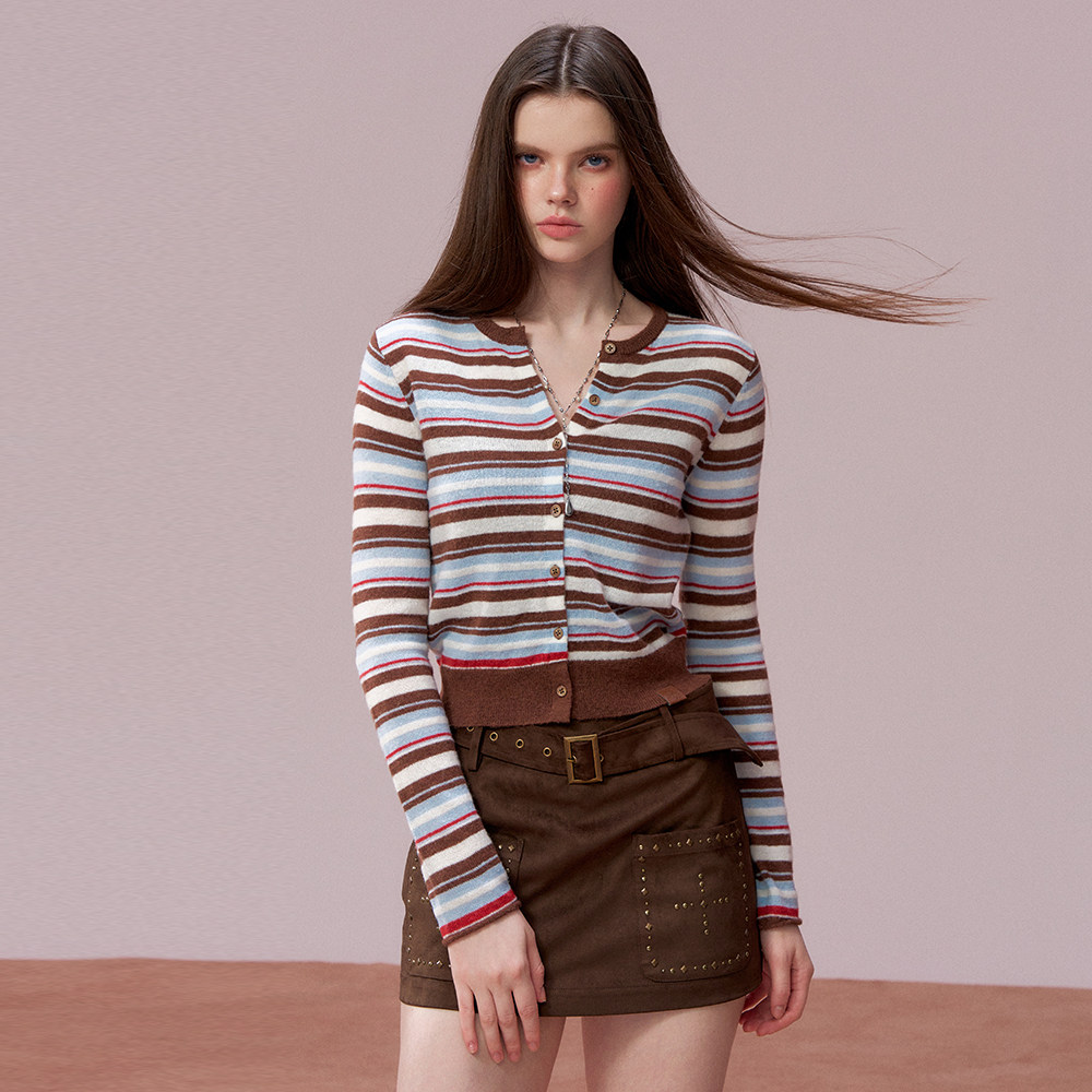 VIA PITTI 针织衫休闲百搭撞色条纹毛织上衣2026春季新款官方授权,女装/女士精品,毛针织衫,淘宝优惠券,粉丝福利购,淘宝优惠卷