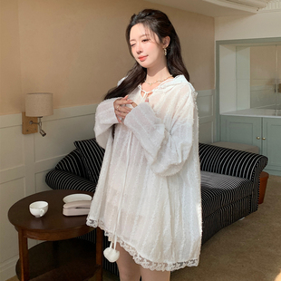 Ciobbur 衬衫蕾丝拼接连帽设计雪白宽松上衣2025冬季新款官方授权