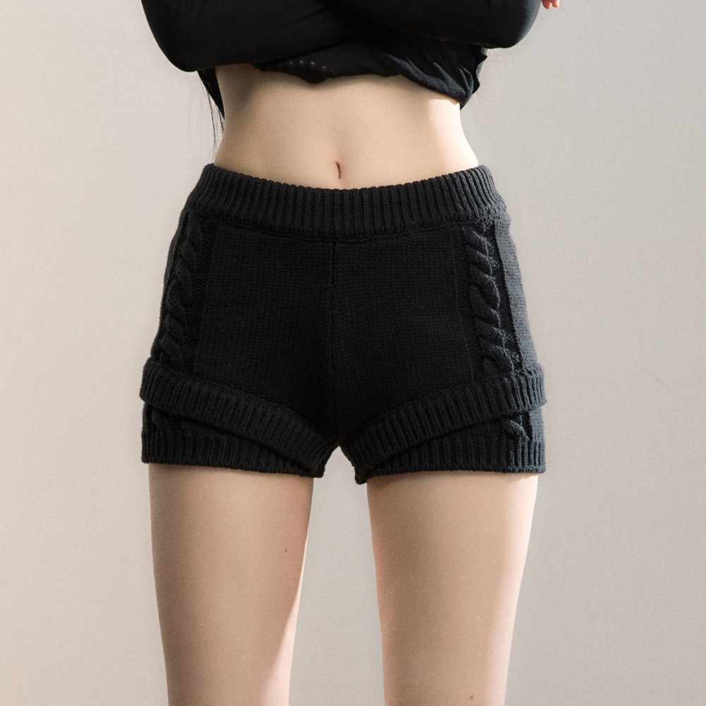 VIAPITTI时髦加厚毛织百搭短裤