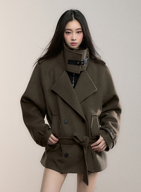 VIA PITTI 毛呢外套重工设计感高领宽松上衣2025冬季新款官方授权