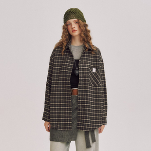 CloudSeason 衬衫青丘墨色格子宽松休闲上衣2025秋季新款官方授权