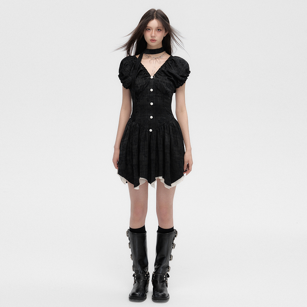 VIAPITTI夏季收腰拼接裙子