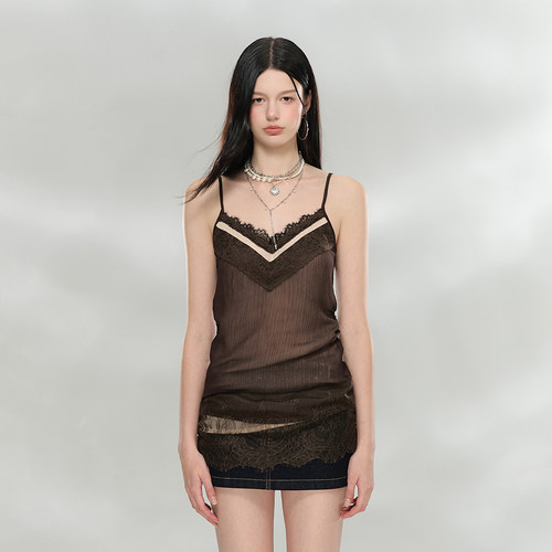 VIA PITTI 连衣裙女士重工蕾丝拼接背心短裙2026春季新款官方授权