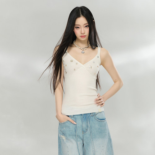 VIA PITTI 背心吊带设计感基础纽扣装饰上衣2026春季新款官方授权