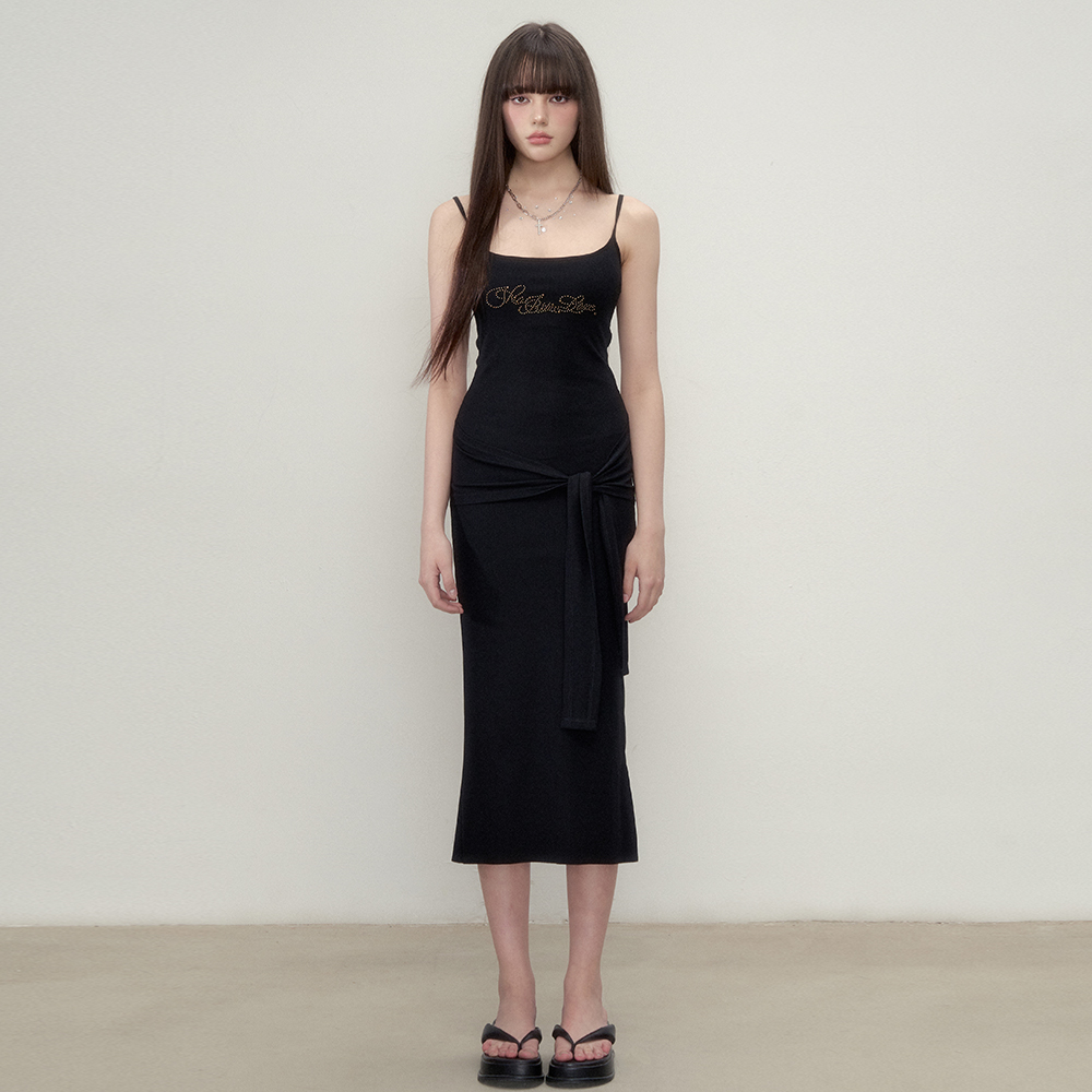 VIAPITTI重磅铆钉字母背心长裙