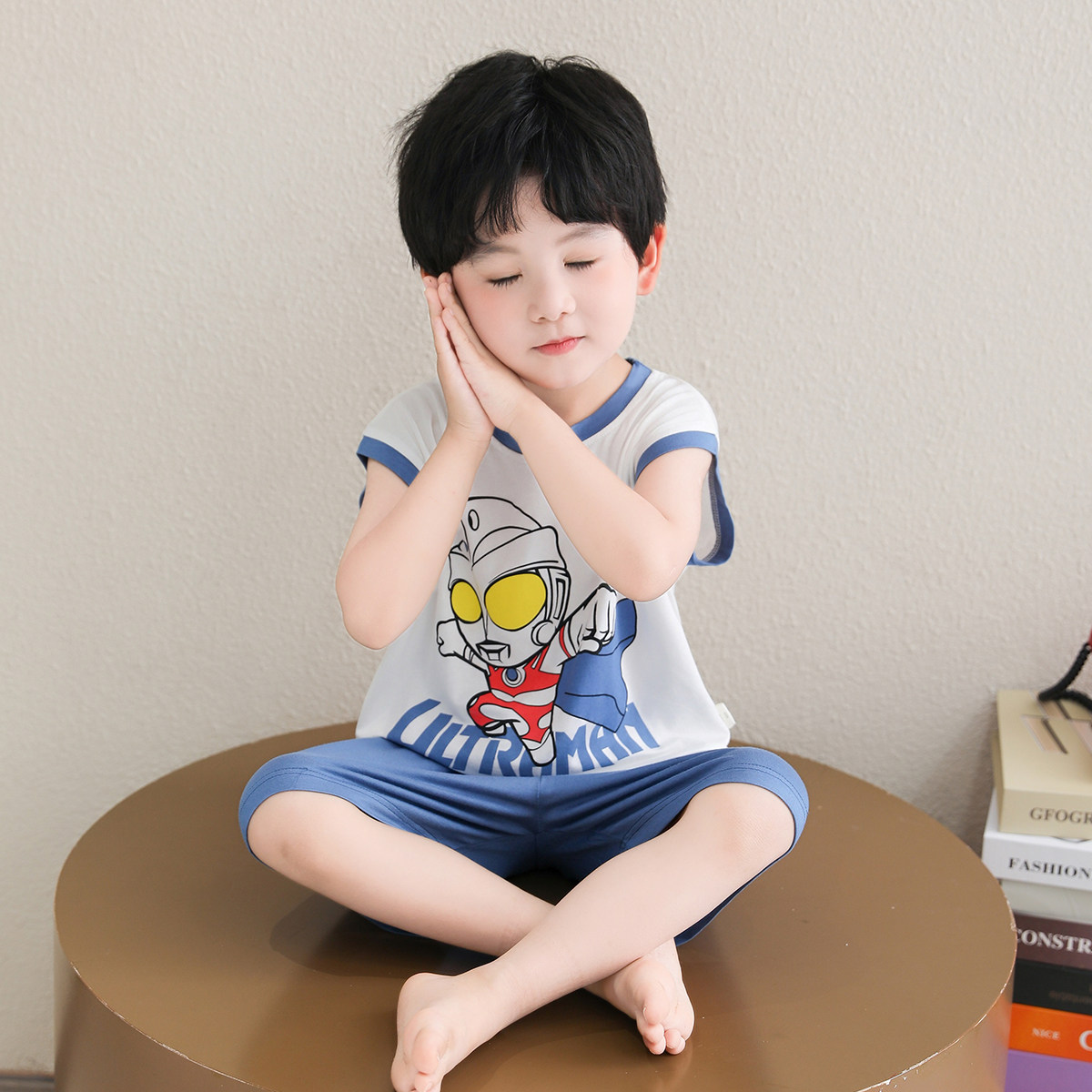 男童莫代尔睡衣套装儿童家居服宝宝背心短裤套装夏季冰丝宽松薄款