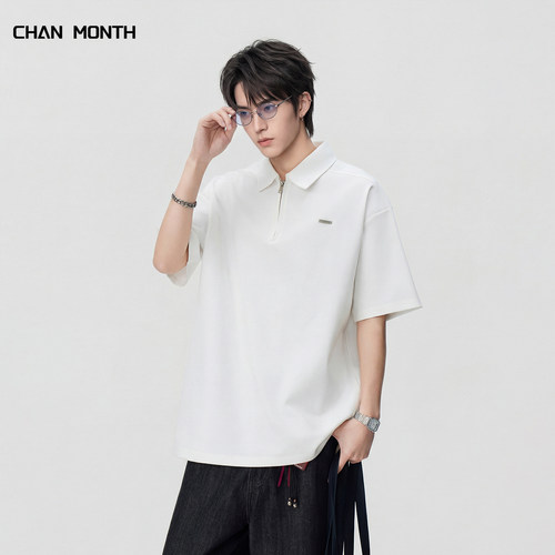 CHANMONTH半拉链翻领POLO衫