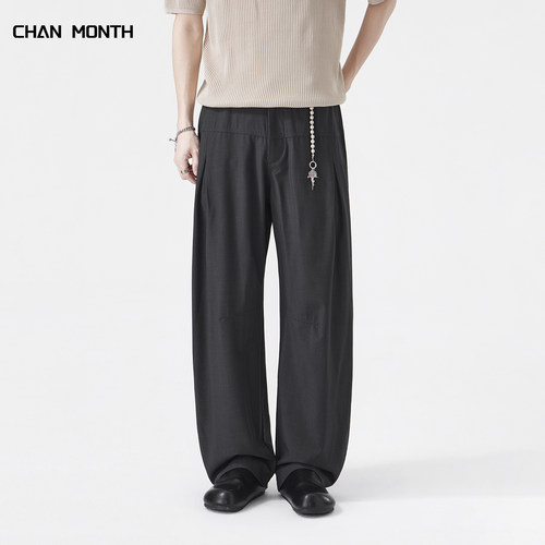 CHANMONTH夏季老钱风阔腿西裤男