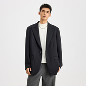 CHAN 宽松休闲西服 新潮牌高级感黑色正装 MONTH痞帅西装 外套男秋季