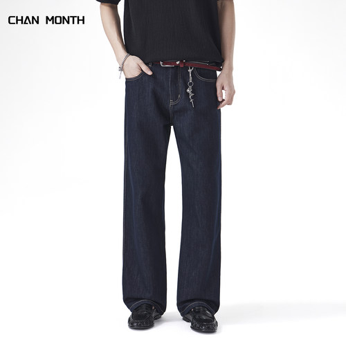 CHANMONTH美式春季原色牛仔裤男