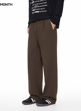 CHAN MONTH秋季新款310g高级感休闲西裤男通勤百搭宽松直筒长裤子