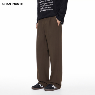 CHAN MONTH秋季新款310g高级感休闲西裤男通勤百搭宽松直筒长裤子