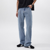 MOTNH美式 复古水洗微辣牛仔裤 男直筒宽松阔腿长裤 CHAN 子男款