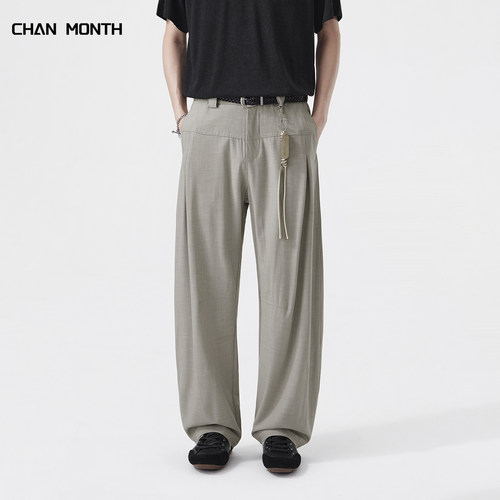 CHANMONTH老钱风阔腿西裤男生