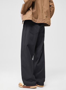 CHAN MONTH美式潮牌复古休闲工装裤男士秋季宽松百搭直筒阔腿长裤