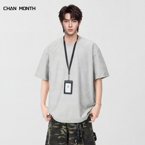 CHANMONTH夏季潮牌宽松短袖男