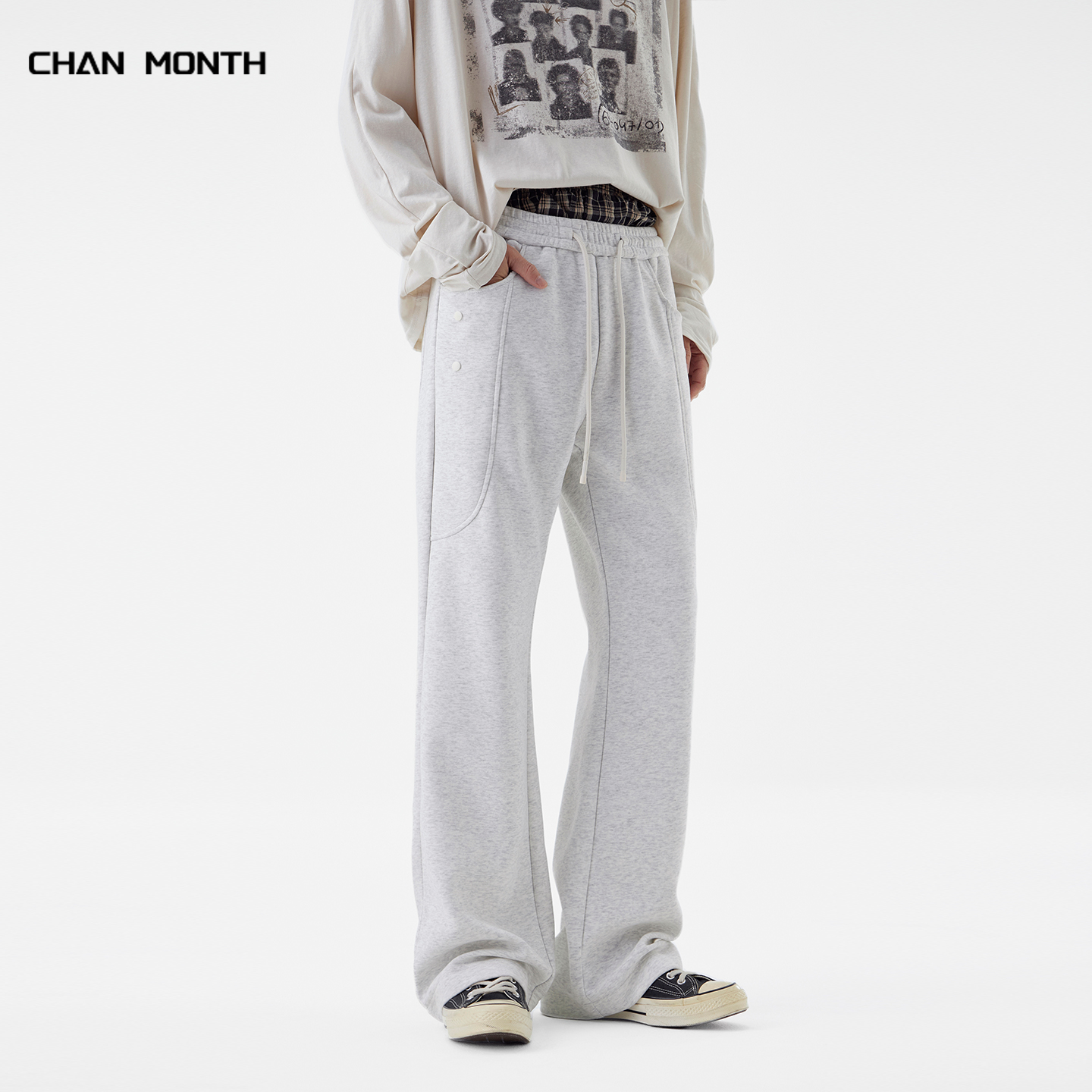 CHANMONTH秋季新款宽松休闲裤子