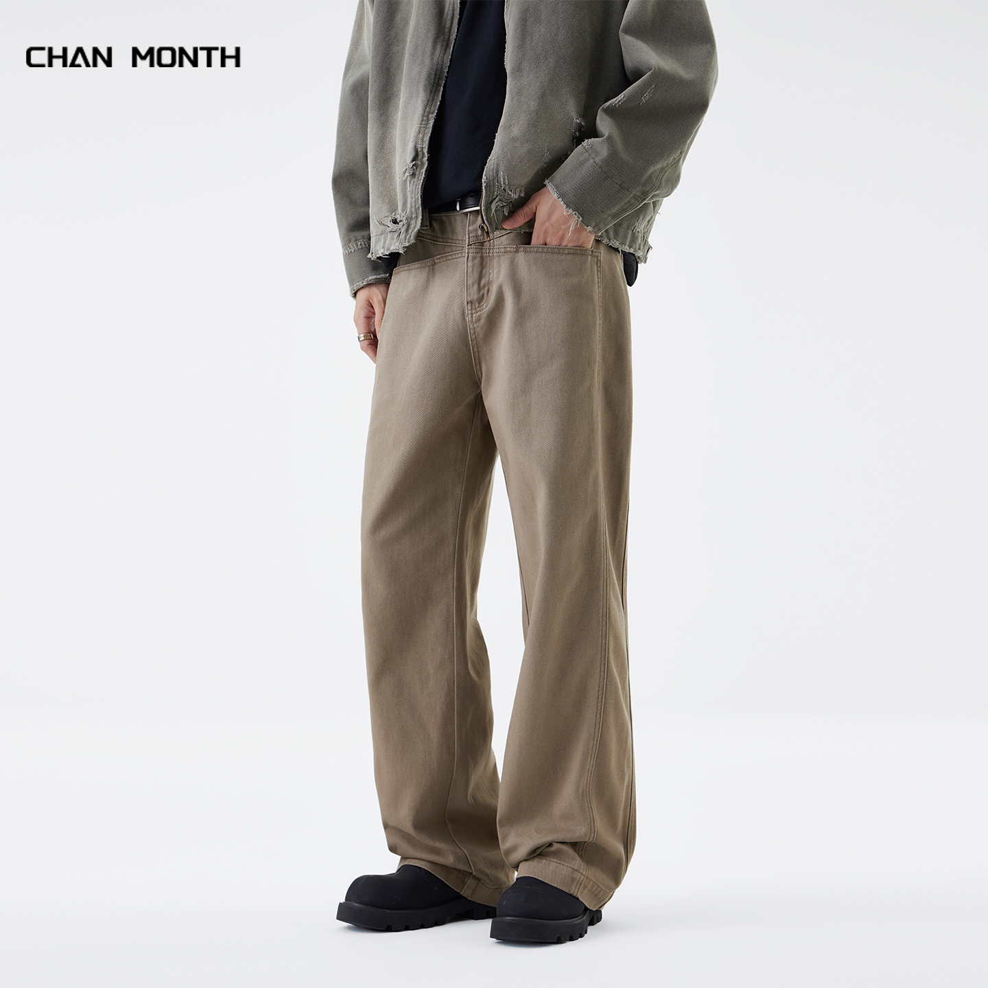 CHANMONTH美式复古酵磨休闲裤男