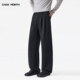 男极简风高级感宽松垂感直筒加绒长裤 CHAN MONTH秋冬黑色休闲西裤