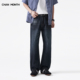 MONTH美式 复古水洗牛仔裤 男宽松春季 CHAN 潮牌直筒百搭高街长裤 子
