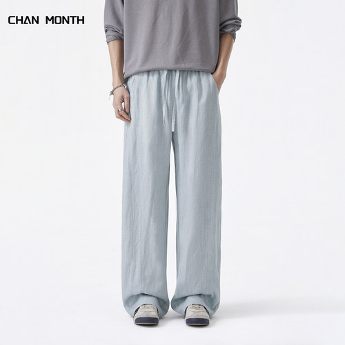 CHANMONTH夏季亚麻莱赛尔休闲裤