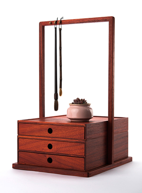 民宿桌面摆件收纳盒红木提盒禅意