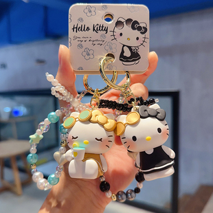新品周边正版三丽鸥HelloKitty凯蒂猫悠闲手链钥匙扣精致书包挂件