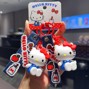 2025年新品精致正版HelloKitty凯蒂猫立体公仔钥匙扣女书包车挂件