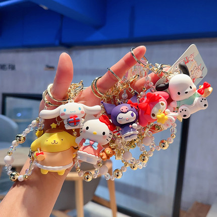 精致少女心卡通正版三丽鸥小天使HelloKitty库洛米公仔钥匙扣挂件