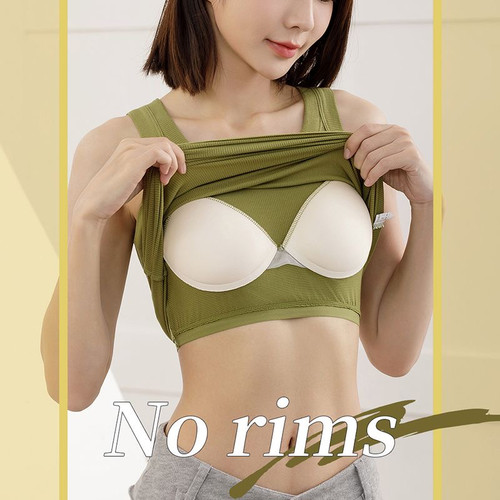 8817#背心女内衣薄款内搭外穿带固定杯胸垫文胸一体式美背打底女