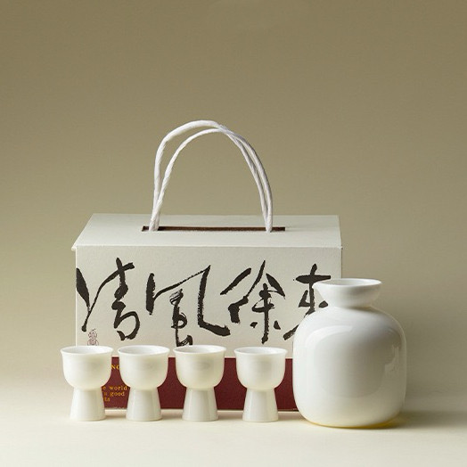 鲸崴白瓷酒具套装酒壶酒杯礼盒送领导爸爸父亲生日中秋礼物伴手礼