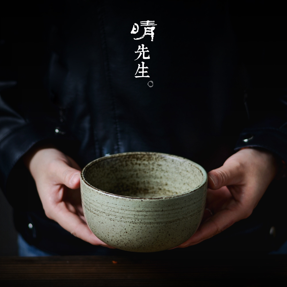 景德镇日式陶瓷碗手工面碗加厚土碗大汤碗粗陶餐具家用怀旧沙拉碗