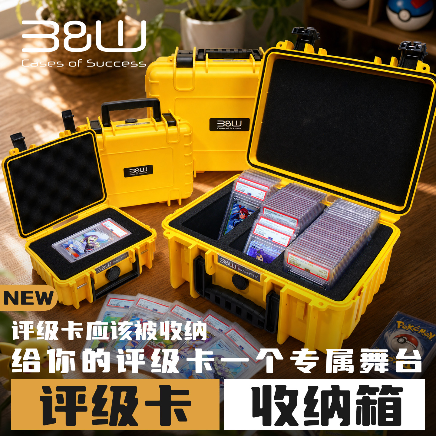 倍威PSA评级卡收纳箱球星卡防护箱Kalijoy手提箱宝可梦卡收藏盒图片
