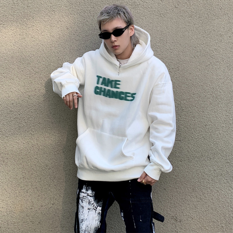 TC STORE TAKE CHANCES潮牌幻影logo嘻哈加绒卫衣男女情侣装帽衫