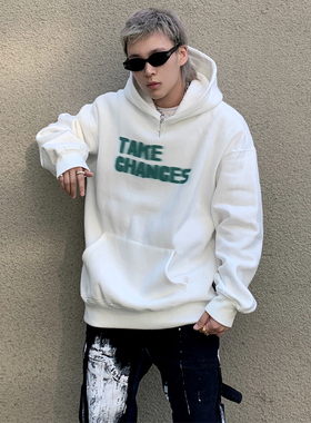 TC STORE TAKE CHANCES潮牌幻影logo嘻哈加绒卫衣男女情侣装帽衫