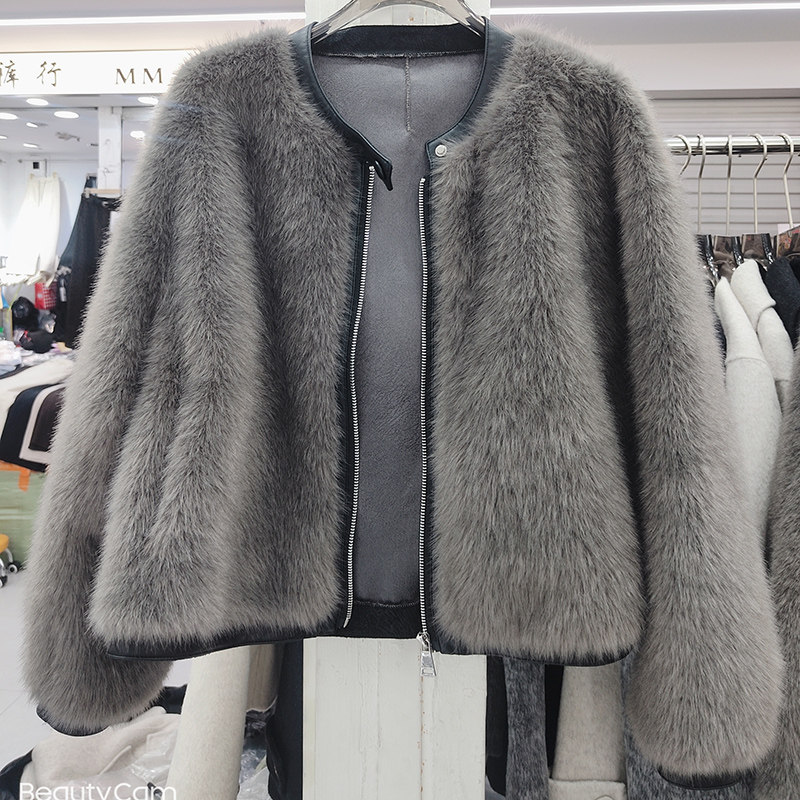 小香风皮毛一体短款拉链外套女冬2025新款爆款时尚年轻仿貂绒皮草,女装/女士精品,短外套,淘宝优惠券,粉丝福利购,淘宝优惠卷