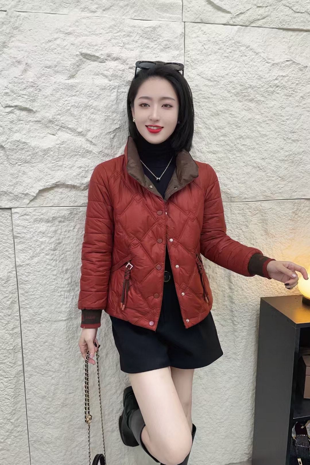 轻薄羽绒棉服女短款2025年新款红色韩版宽松小个子轻便棉衣秋冬季