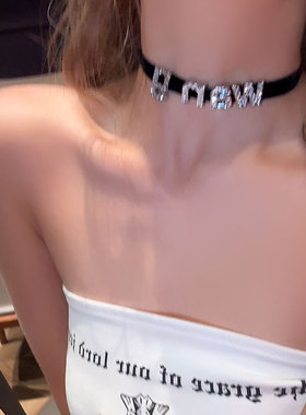 辣度超标◆闪钻字母choker颈链项链女y2k项圈高级感小众锁骨链