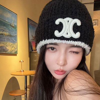 冬季高品质毛绒帽显脸小针织帽