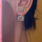 星冕 小方糖s925耳钉耳环女轻奢高级感闪钻婚礼宴会耳饰 闪爆了