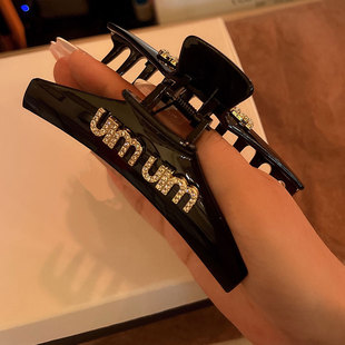 精致天花板~大号法式轻奢优雅满钻字母后脑勺抓夹高级感鲨鱼夹