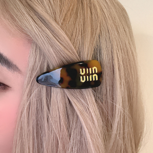 傲娇大小姐 字母玳瑁色刘海夹侧边夹发夹发卡边夹弹簧夹少女发饰