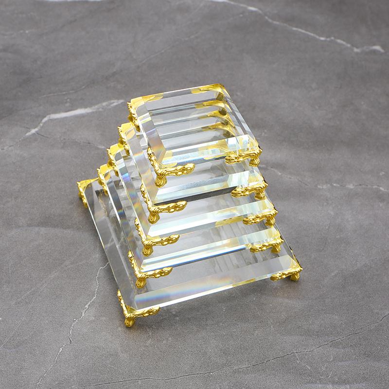 珠宝底水晶玻璃金属轻奢珠宝方块