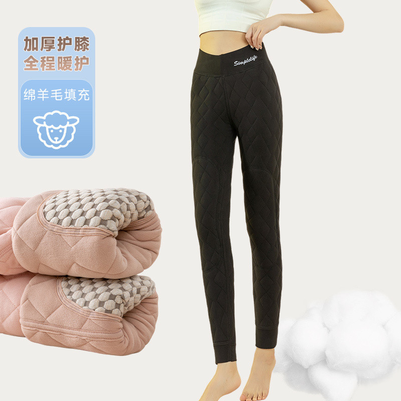 校服神器保暖裤女内穿冬季加绒加厚带护膝高腰打底裤特厚东北棉裤