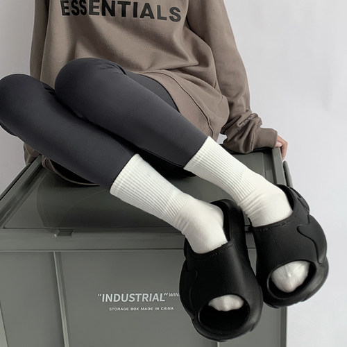 黑色袜子女秋冬中筒ins堆堆袜女