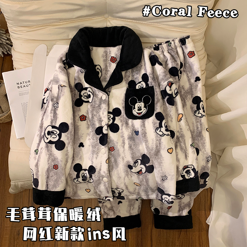 2025新款薄绒秋冬季珊瑚绒家居服