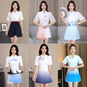 美容院养生中式复古风高端气质工作服女足疗足浴技师服套装秋冬天