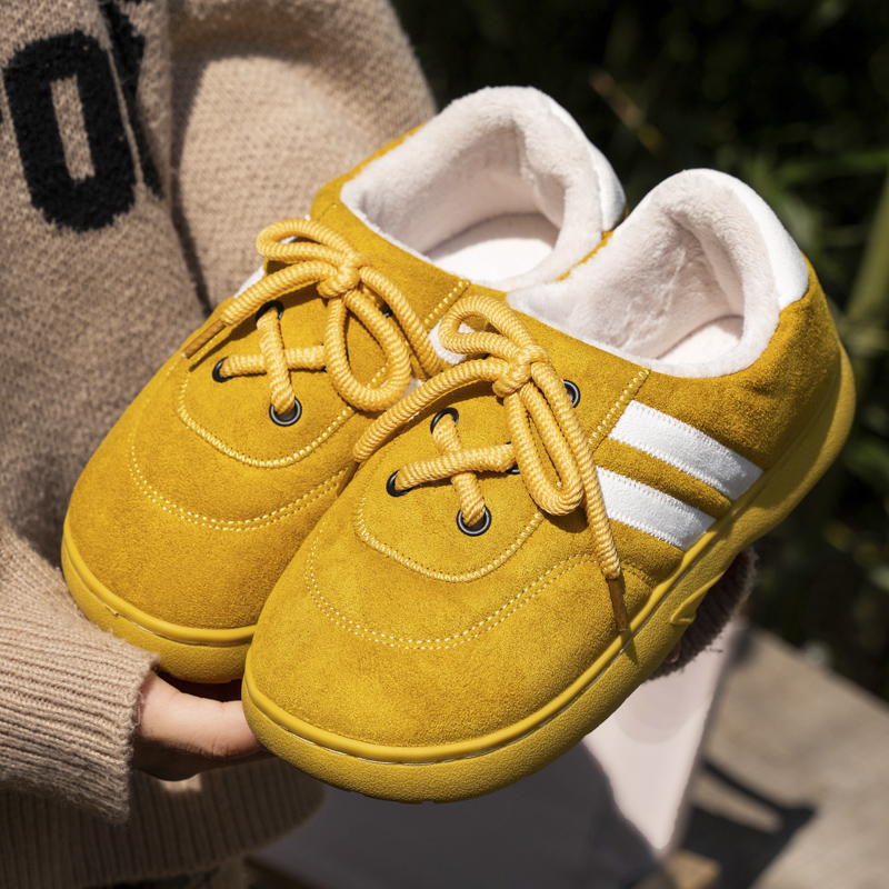 秋冬季加绒外穿棉鞋2025新款保暖包跟棉拖鞋女士户外防滑运动耐磨