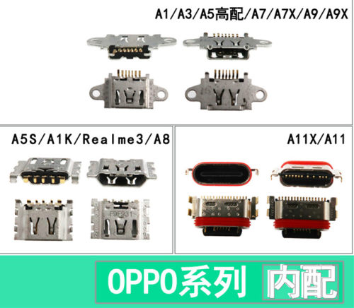 适用OPPO A1 A3 A5S A7 A7X A9 A9X A11 A11X A8 A91尾插USB接口